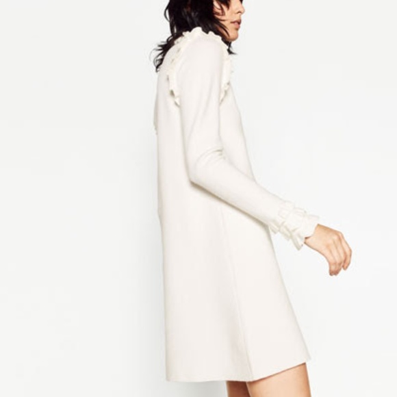 zara cream knitted dress